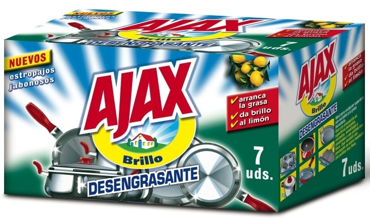 Ajax Estropajo Brillo Desengrasante 7 Unidades