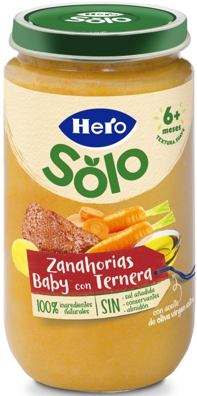 Hero Baby Tarrito Infantil Zanahorias Con Ternera 235g