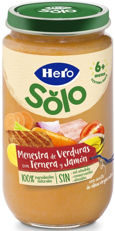 Hero Baby Tarrito Infantil Verduras Con Ternera Y Jamón 235g