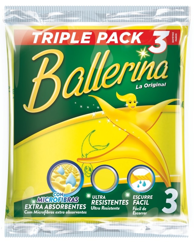Ballerina Bayeta Amarilla Sintética 3 Unidades