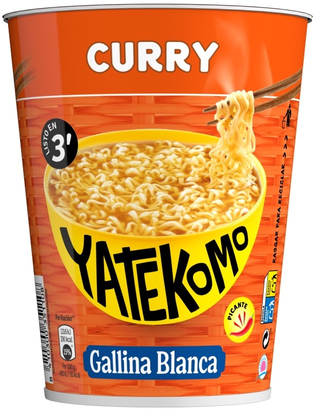 Yatekomo Fideos Orientales Instantáneos Curry 61g