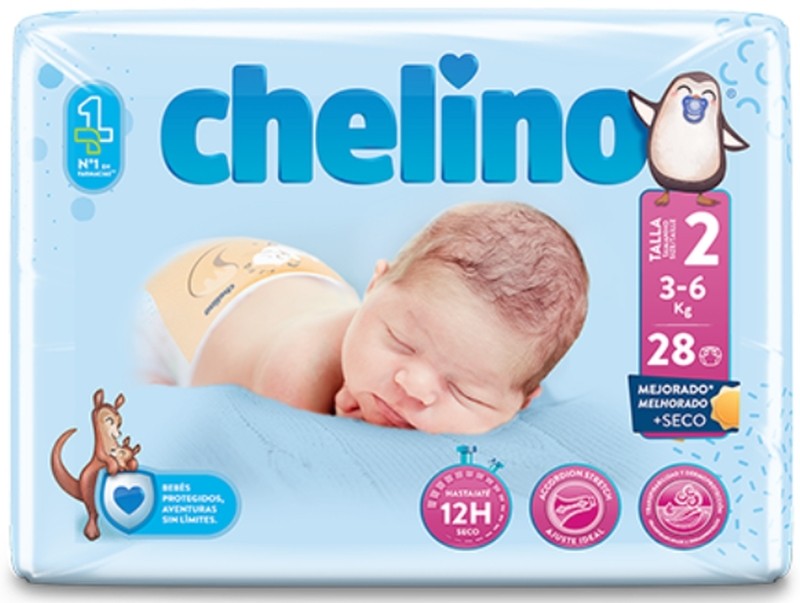 Chelino Pañales Infantiles Talla 2 Recién Nacido 28 Unidades