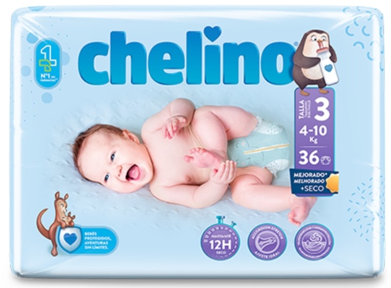 Chelino Pañal Infantil Talla 3 Tumbado 36 Unidades