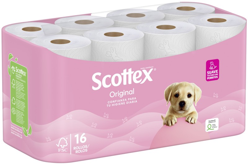 Scottex Original Papel Higiénico 16 Rollos