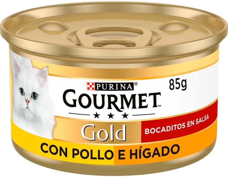 Gourmet Gold Bocaditos En Salsa Con Pollo E Hígado 85g
