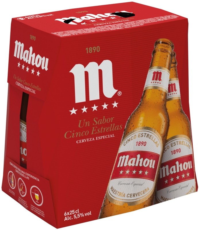 Mahou 5 Estrellas Cerveza Especial 6x25cl