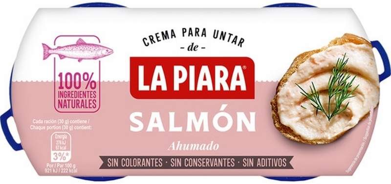 La Piara Crema de Untar Salmon 100% Natural 2x77g