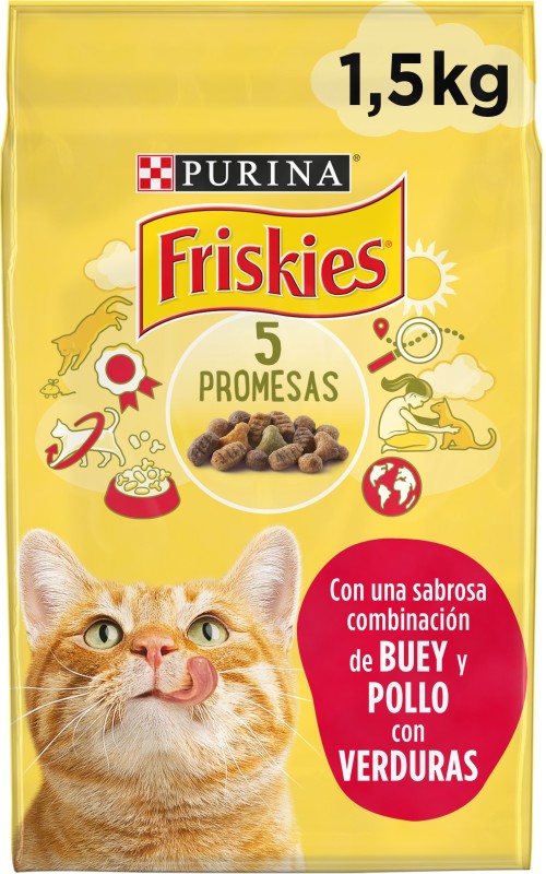 Purina Friskies Gato Adulto Con Buey, Pollo Y Verduras 1,5kg