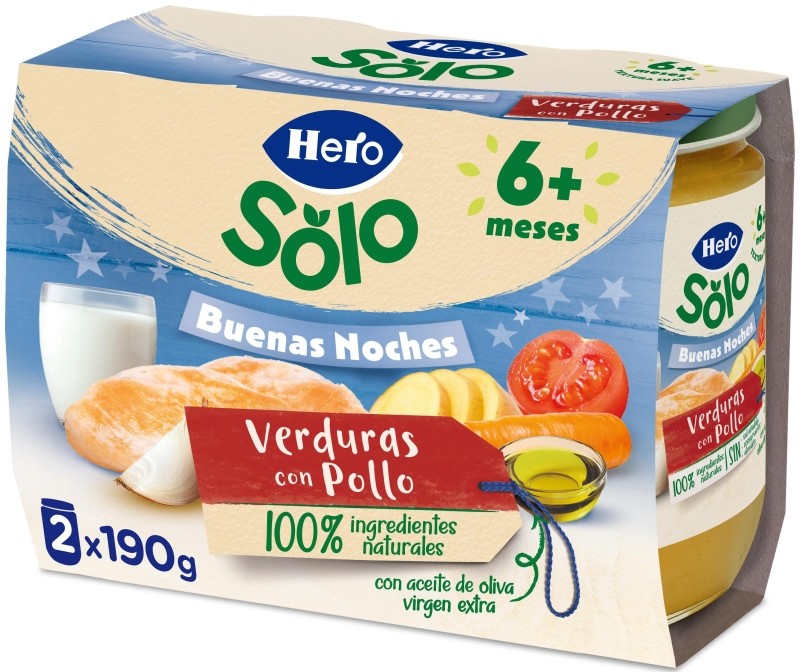 Hero Baby Tarrito Infantil Verduras con Pollo 2x190g