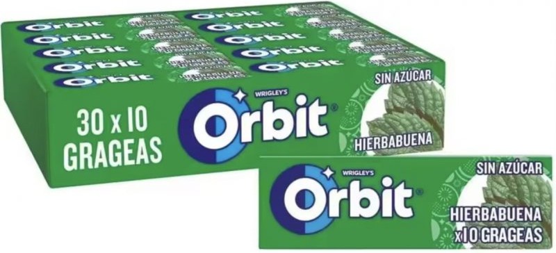 Orbit Chicles de Hierbabuena 30×10 Grageas