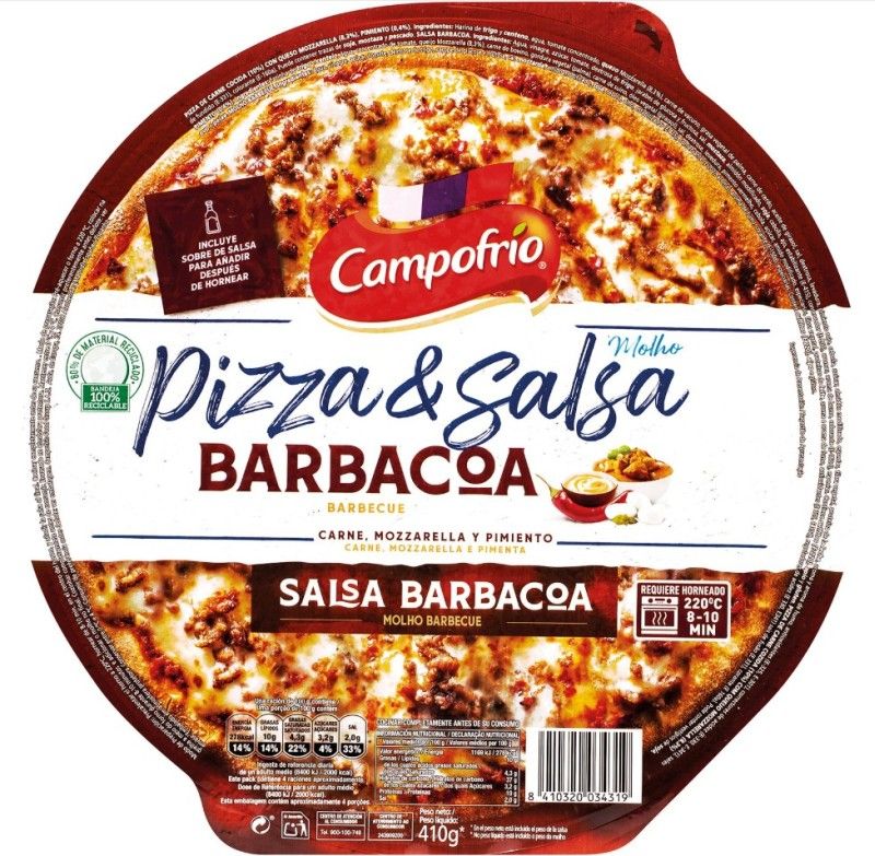 Campofrío Pizza de Carne con Salsa Barbacoa 410g