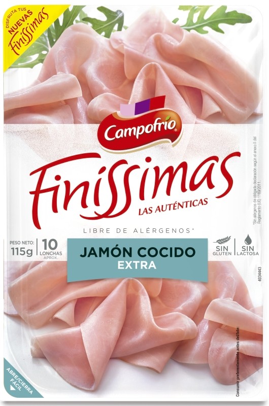 Campofrío Finissimas Jamón Cocido Extra en Lonchas 115g