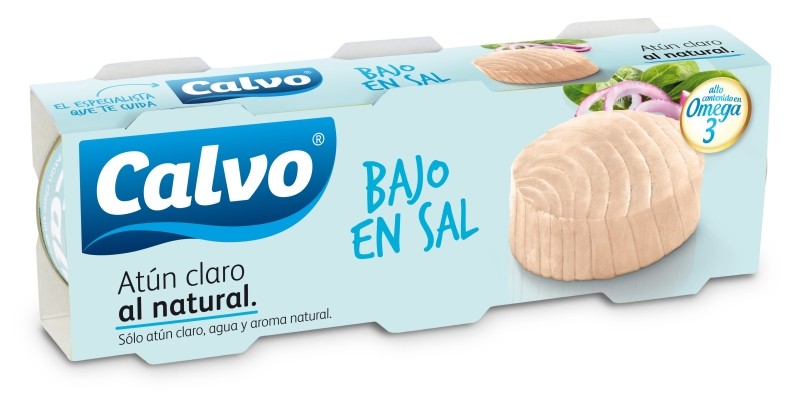Calvo Atún Claro al Natural Bajo en Sal 3x80g