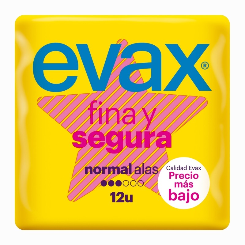 Evax Fina y Segura Normal con Alas 12 Unidades