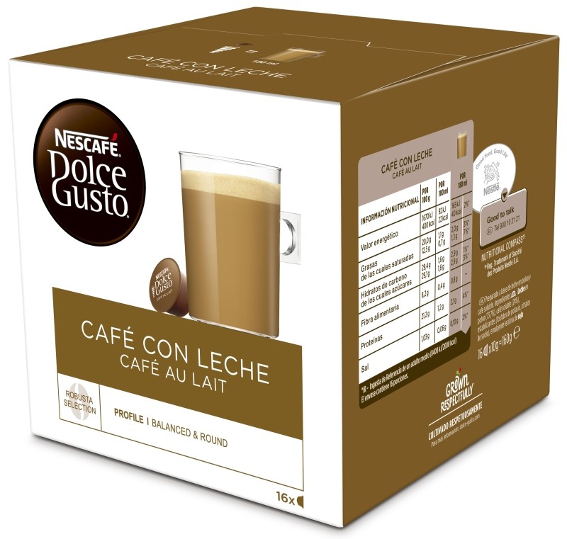 Nescafé Dolce Gusto Café con Leche 16 Cápsulas Nescafé Dolce Gusto Café con Leche 16 Cápsulas
