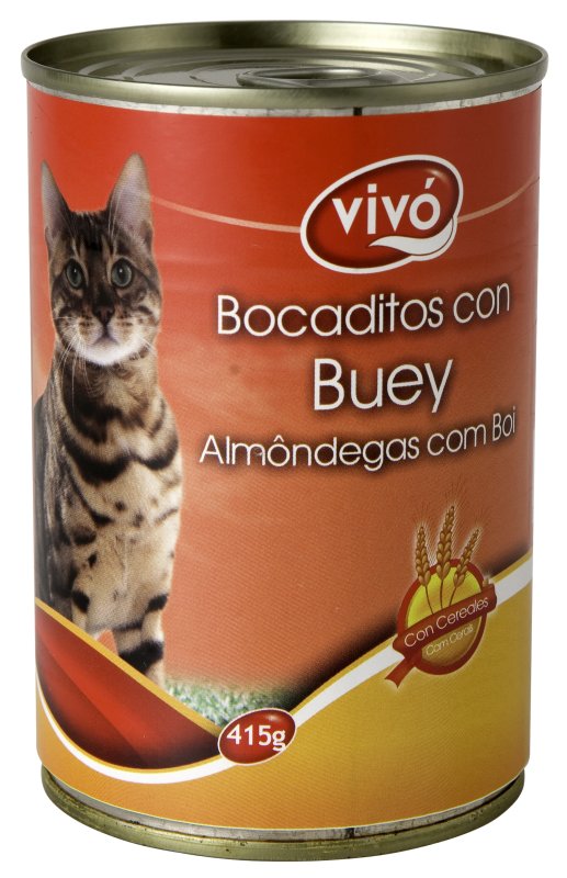 Vivó Bocaditos Con Buey Para Gato 415g