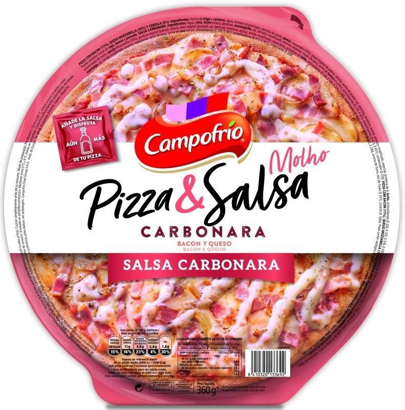 Campofrío Pizza de Bacon y Queso con Salsa Carbonara 360g
