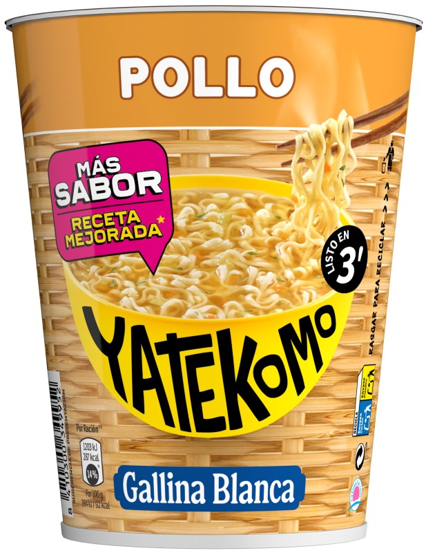 Yatekomo Fideos Orientales Instantáneos Pollo 60g