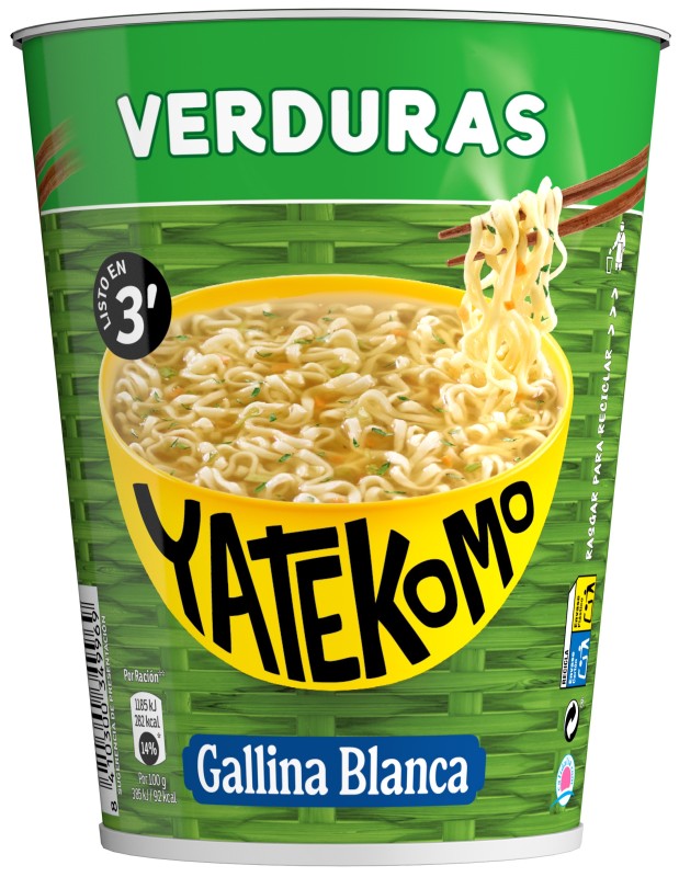 Yatekomo Fideos Orientales Instantáneos Verduras 59g