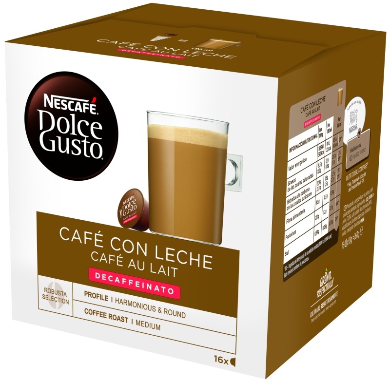 Nescafé Dolce Gusto Café con Leche Descafeinado 16 Cápsulas Nescafé Dolce Gusto Café con Leche Descafeinado 16 Cápsulas
