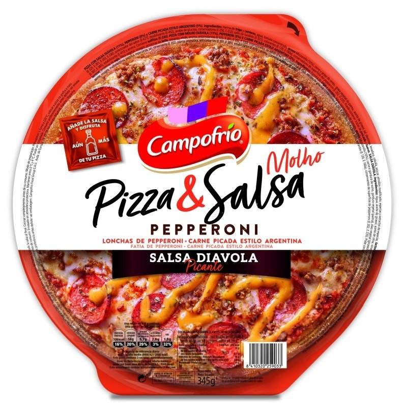 Campofrío Pizza de Pepperoni con Salsa Diavola Picante 355g