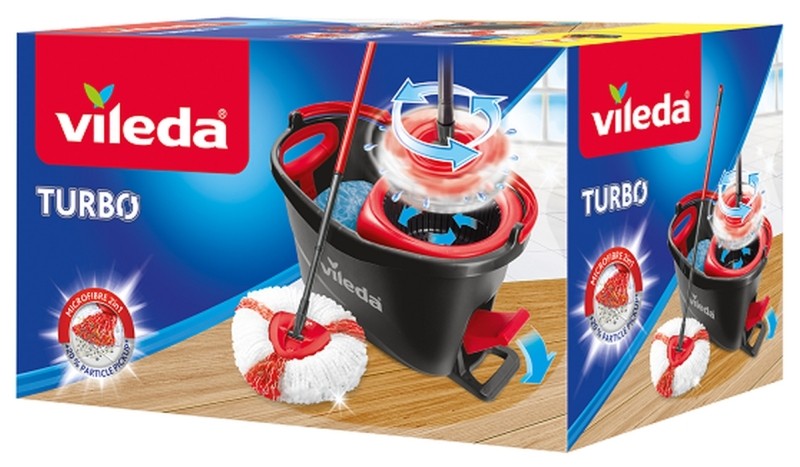 Vileda Cubo Turbo con Pedal, Palo Extensible y Recambio de Microfibras 1 Set Vileda Cubo Turbo con Pedal, Palo Extensible y Recambio de Microfibras 1 Set
