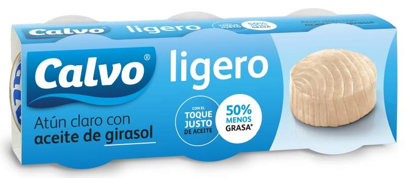 Calvo Atún Claro Ligero en Aceite de Girasol 3x60g Calvo Atún Claro Ligero en Aceite de Girasol 3x60g