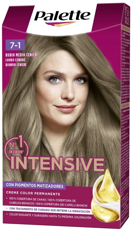 Palette Intensive Creme Color 7-1 Rubio Medio Ceniza 1 Unidad Palette Intensive Creme Color 7-1 Rubio Medio Ceniza 1 Unidad