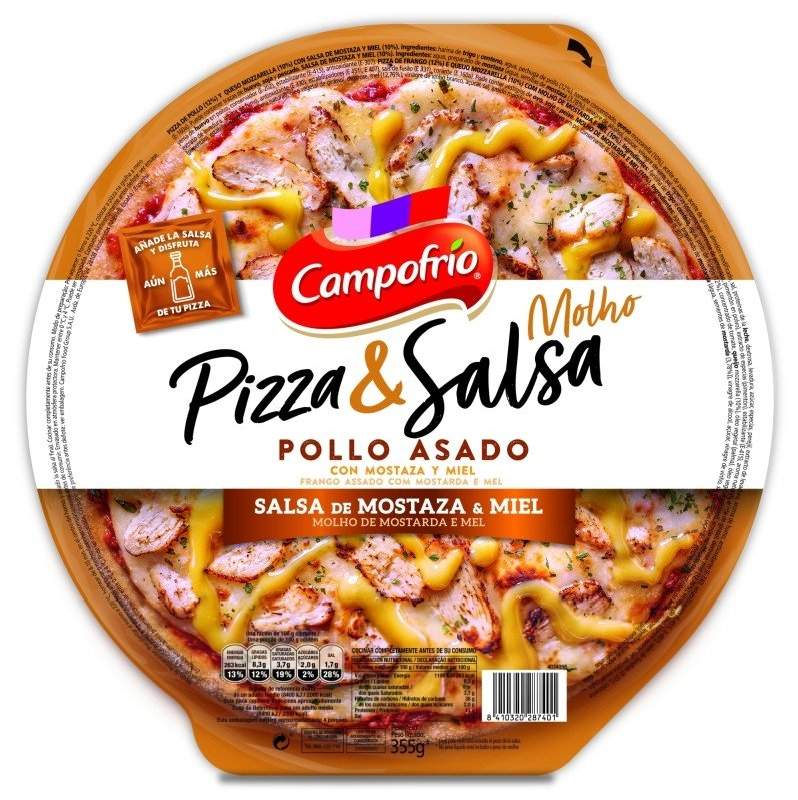 Campofrío Pizza de Pollo Asado con Salsa de Mostaza y Miel 355g