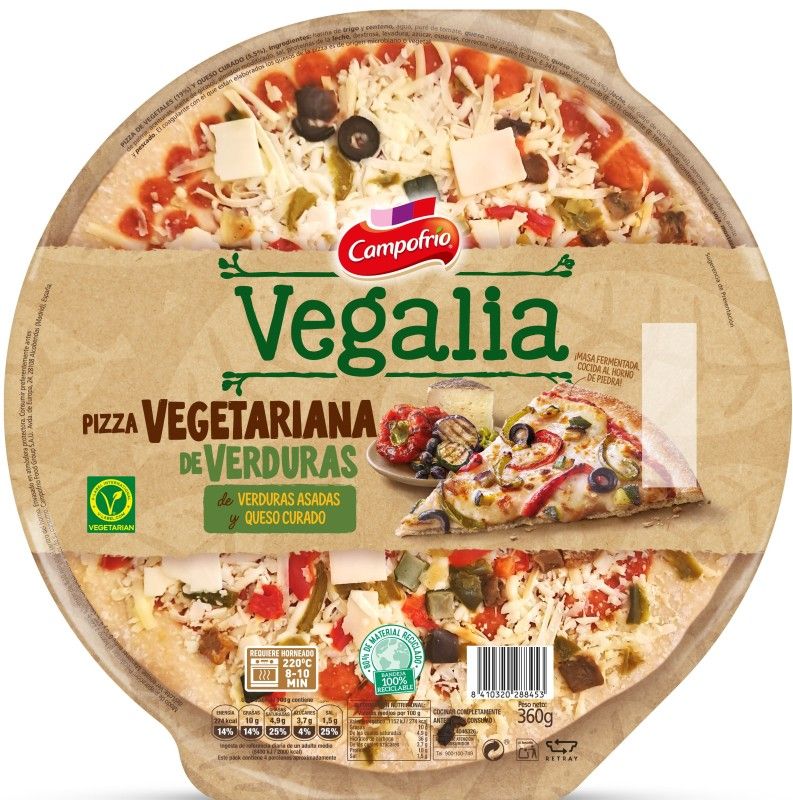 Campofrío Vegalia Pizza de Verduras Asadas y Queso 360g