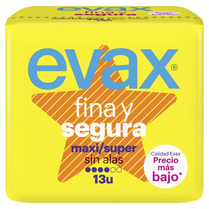 Evax Fina y Segura Compresas Super 13 Unidades