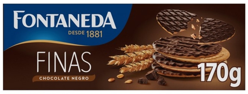 Fontaneda Digestive Galletas Finas de Chocolate Negro 170g
