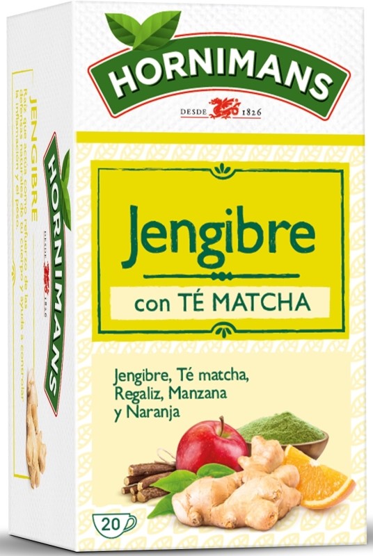 Hornimans Té verde Matcha con Jengibre 20 Unidades
