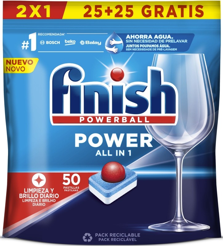 Lavavajillas Finish Powerball 25+25 Unidades