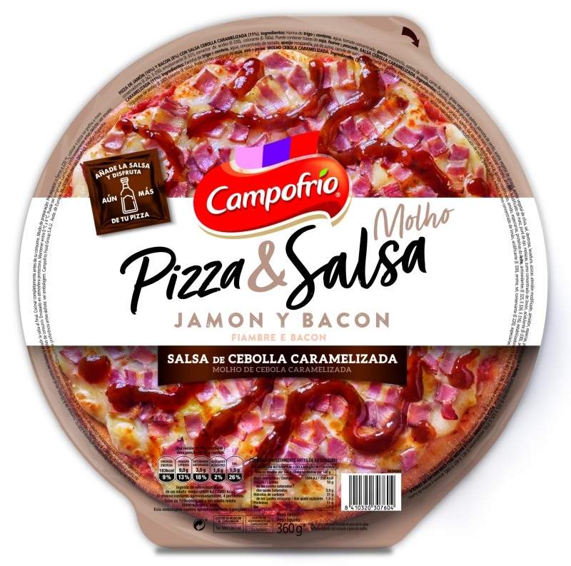 Campofrío Pizza de Jamón y Bacon con Salsa de Cebolla Caramelizada 360g