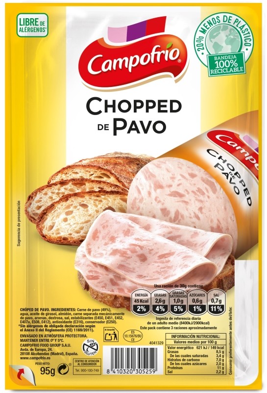 Campofrío Chopped de Pavo en Lonchas 95g