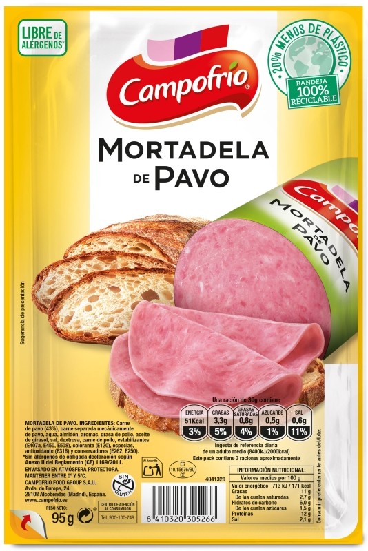 Campofrío Mortadela de Pavo en Lonchas 95g
