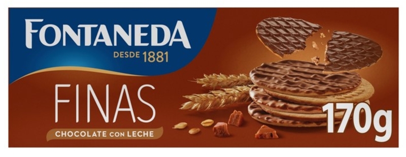 Fontaneda Digestive Galletas Finas de Chocolate con Leche 170g