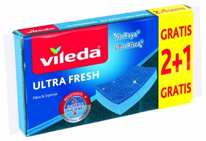 Vileda Estropajo Ultra Fresh No Raya 2+1 Unidades