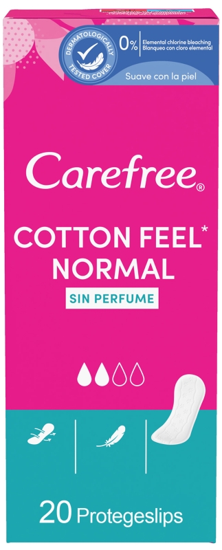 Carefree Cotton Feel Protegeslips Normal 20 Unidades