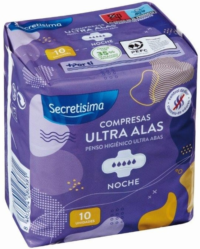 Secretisima Ultra Alas Noche 10 Compresas