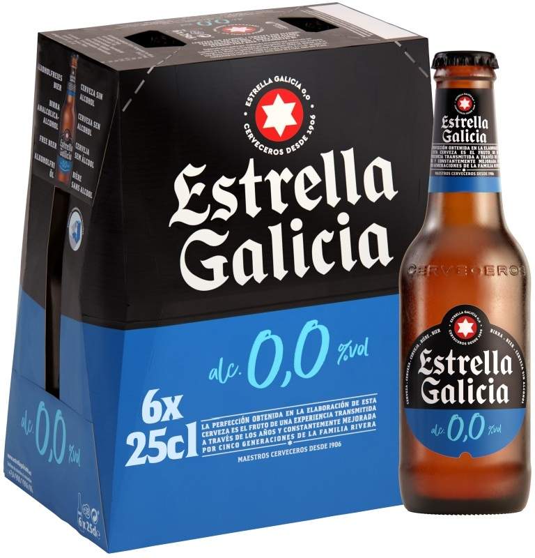 Estrella Galicia Cerveza 0,0% Sin Alcohol 6x25cl