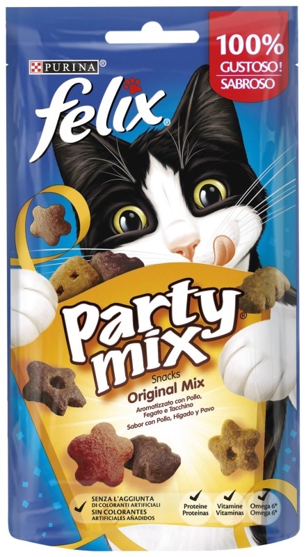 Felix Party Mix Original Snack Con Pollo, Hígado y Pavo 60g