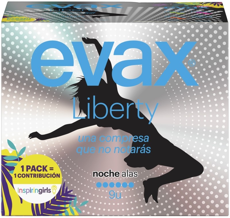 Evax Liberty Compresas de Noche con Alas 9 Unidades