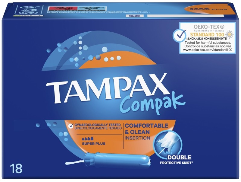 Tampax Compak Super Plus Tampones Con Aplicador 18 Unidades