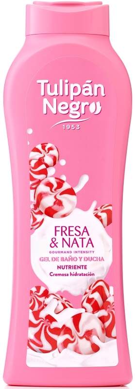 Tulipán Negro Gel de Baño Fresa & Nata 650ml