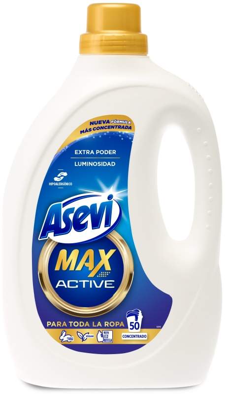 Asevi Detergente Líquido Max Active 50 Lavados