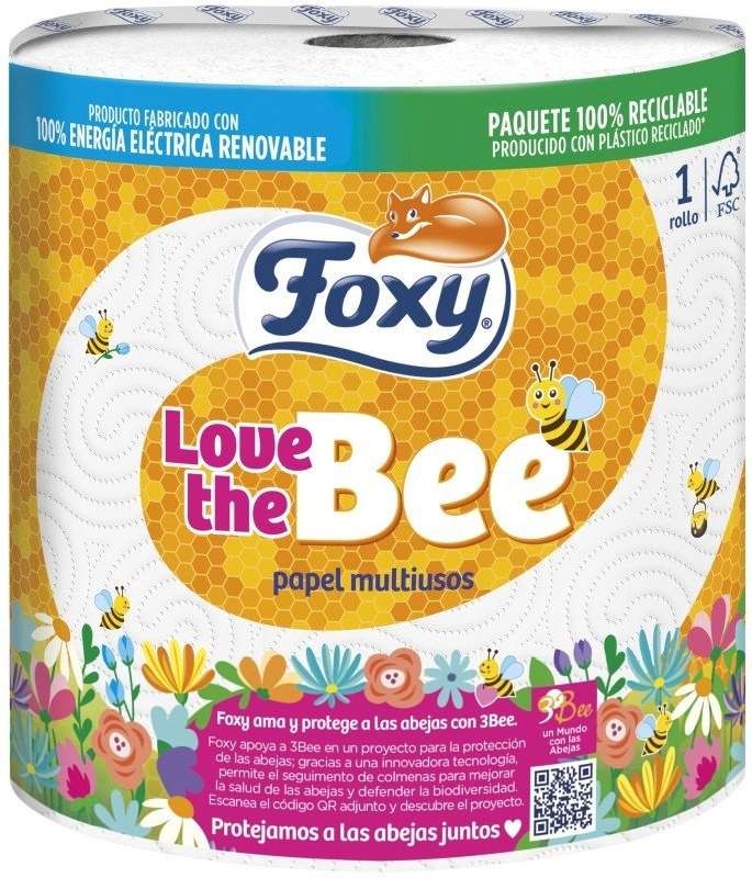 Foxy Love the Bee Rollo de Papel de Cocina 1 Unidad