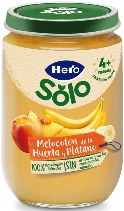 Hero Baby Tarrito Infantil Melocotón y Plátano 190g