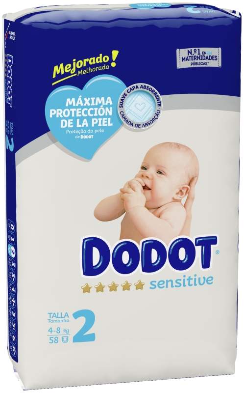 Dodot Sensitive Talla 2 Pañales 58 Unidades